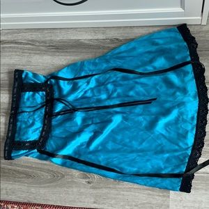 rare blue silk betsey johnson dress